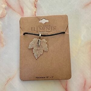 Cool Jewels Elements gold tone leaf necklace on cord